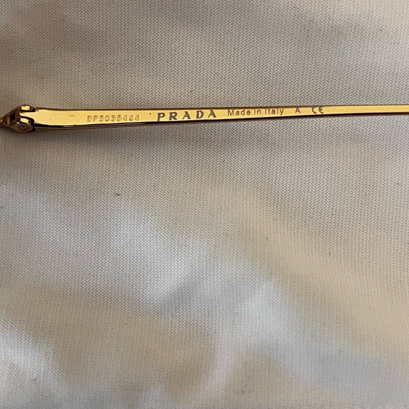 Prada Conceptual Gold Rim Oval Sunglasses – Gradient Brown Mirror Lenses - Picture 7 of 10